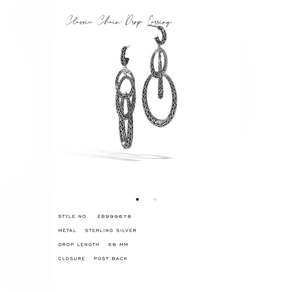 John Hardy Classic chain drop earrings - Picture 1 of 2